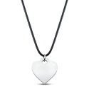 Heart Necklace with Black Chain