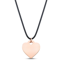 Heart Necklace with Black Chain