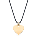 Heart Necklace with Black Chain