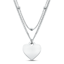 Heart Necklace with Layered Chain