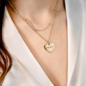 Heart Necklace with Layered Chain