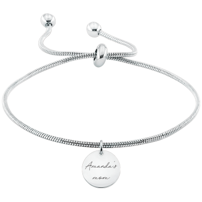 Personalised Dangle Circle with Adjustable...