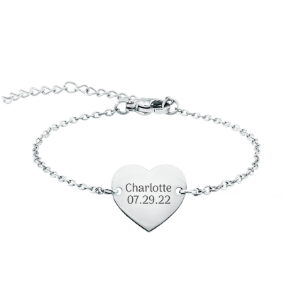 Personalised Heart Bracelet
